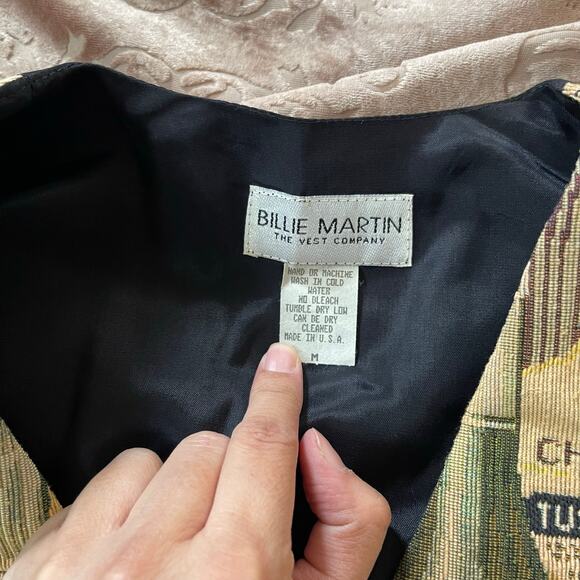 Vintage‎ wine bottle pattern tapestry vest size medium - Picture 6 of 6